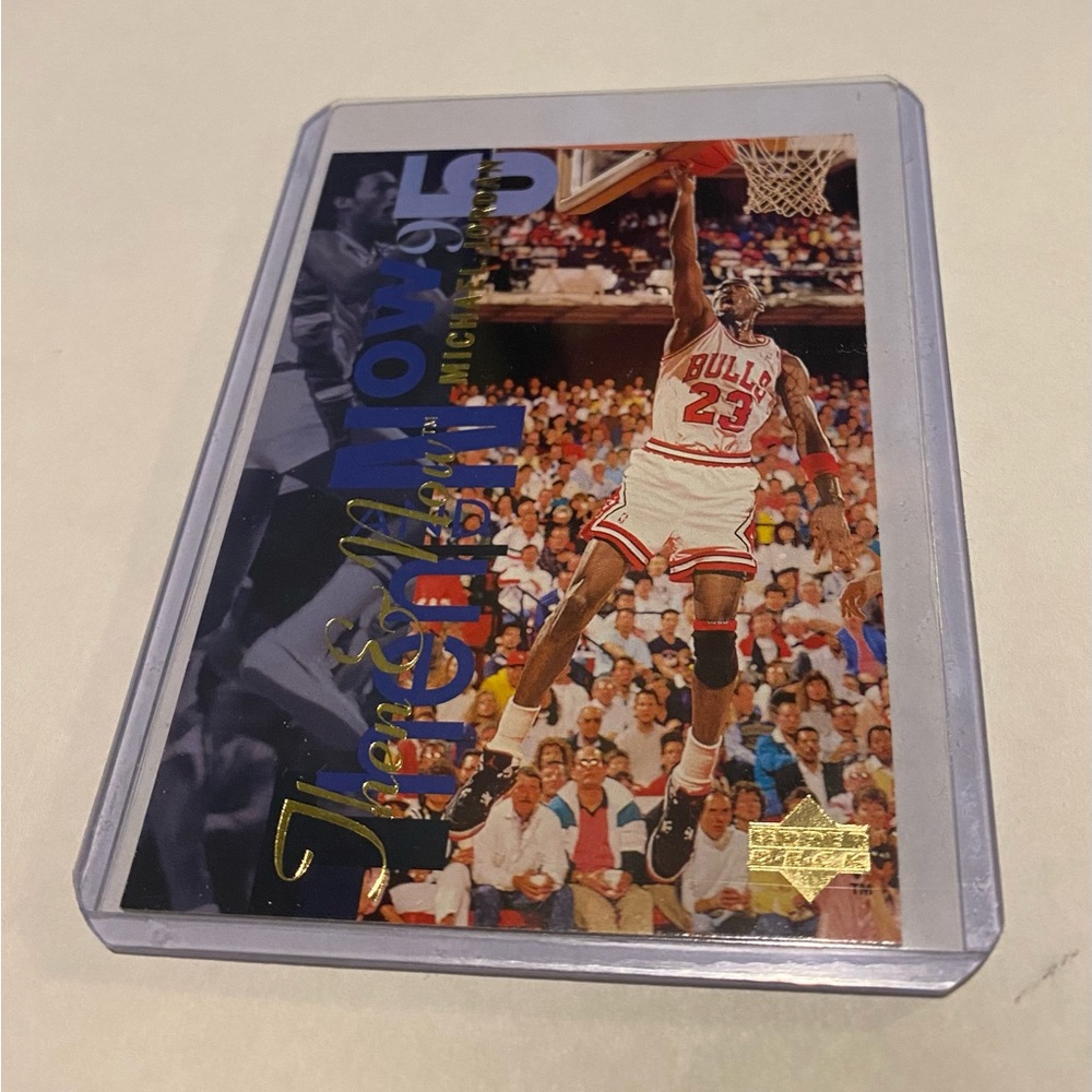 Michael Jordan 1995 Upper Deck then & now Basketball Card Vintage Collectible